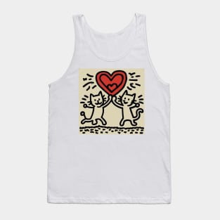 Funny Keith Haring, cats lover Tank Top